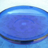 Glasschale flach, blau