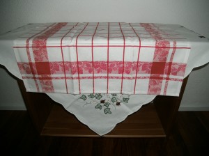 Geschirrtuch "Fraise" rot, als Tischdecke
