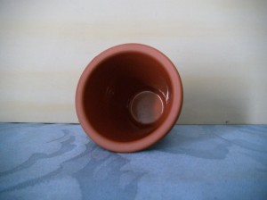 Vase Ton klein, von oben