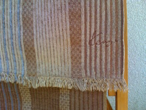 Kenzo shawl, 45 x 150 cm, brown silver, detail