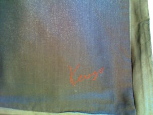 Kenzo stola, 70 x 180 cm, silk taffetas, anthracite, detail
