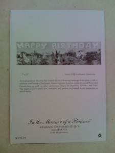 Glückwunsch-Karte Happy Birthday, Blumenwiese, Seite 6 (Rückseite)