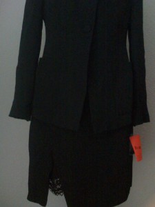 Christian Lacroix Bazar, Ensemble Jacke mit Jupe, mit Satin und Spitze