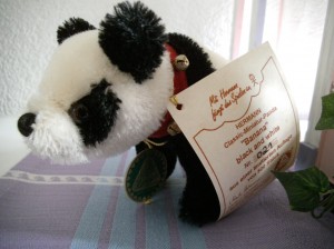 Miniatur Panda "Banana", weiss schwarz, Zertifikat