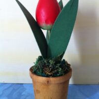Holz-Tulpe im Topf, rot
