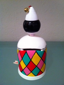 Sevi Spardose, Clown, Rückseite