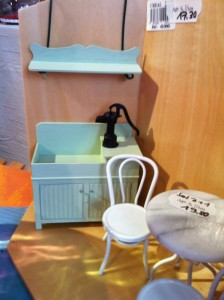 Küchenspüle hellgrün, Puppenhausmöbel