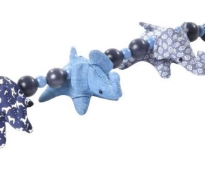 Kinderwagen Kette Smallstuff, Elefanten blau Detail