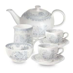 Burleigh Dove Grey Asiatic Pheasants Tea Set