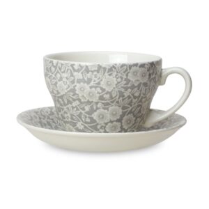 Burleigh Dove Grey Calico breakfast cup and saucer