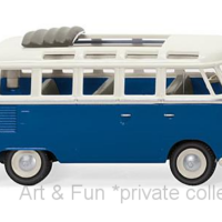 VW T1 Sambabus blau weiss Faltdach offen 1zu87 Wiking