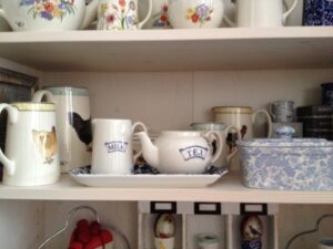 Burleigh Dark Blue Pantry Milk Jug Tea Pot