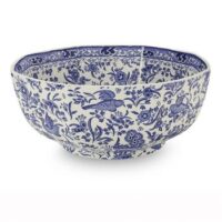 Burleigh-blue regal-peacock octagonal medium-bowl