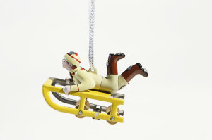 Deko Schlitten mit Junge L7cm