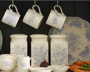 Burleigh blue asiatic pheasants covered Storage Jars Tea Coffee Sugar