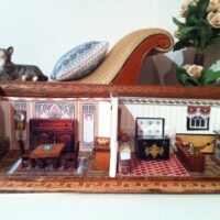 Puppenstube 1:144, Esszimmer braun, Küche braun