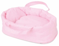 Puppen Stoff rosa Tragetasche fuer 25 bis 28 cm Puppen