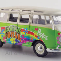 VW T 1 Samba Bus grün Dekor Hippie 1zu24 Maisto